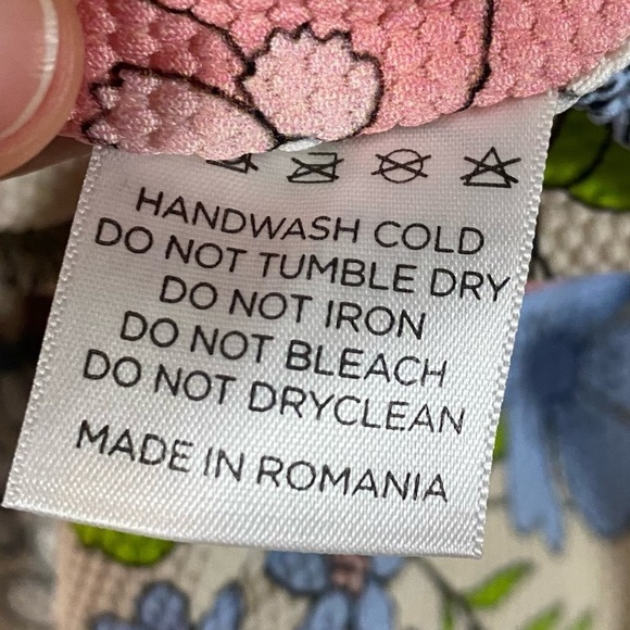 Cossie & Co Pastel Poppy Floral Print One Piece Scoop Neck Swimsuit Sz 4 (US 10) - Picture 6 of 8